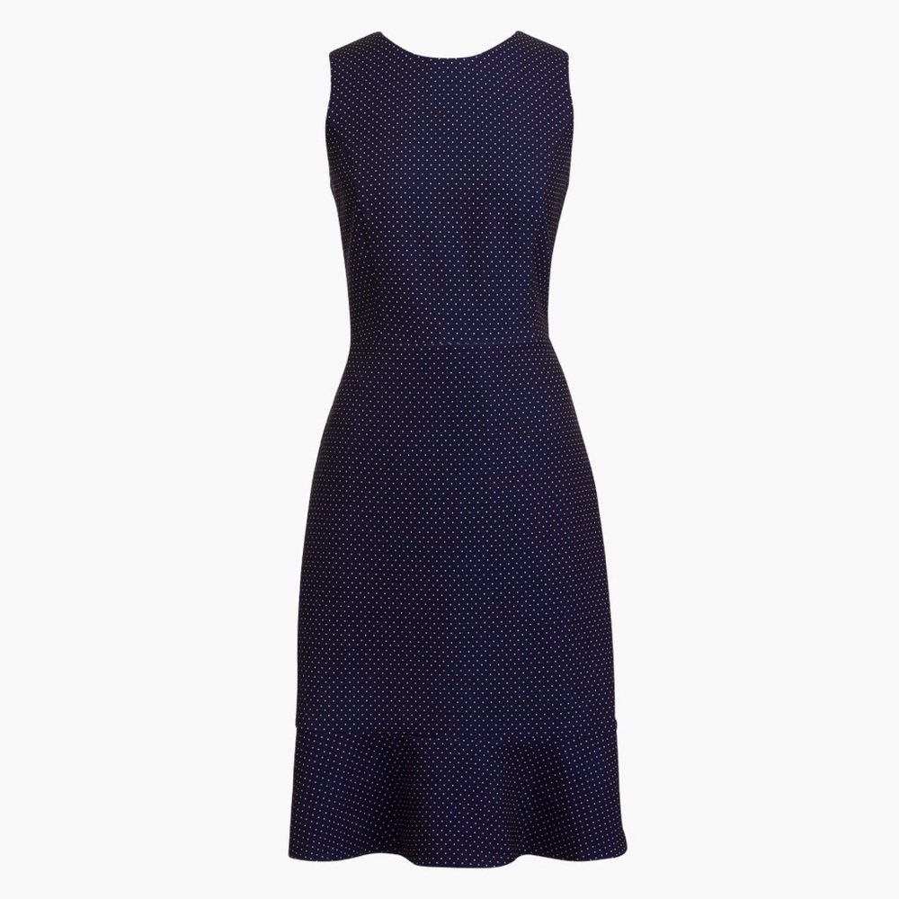 Jcrew Navy Polka Dot Midi Dress